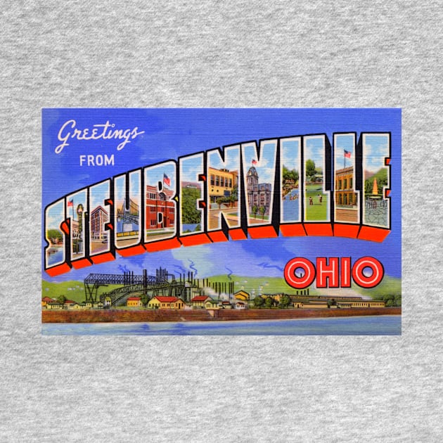 Greetings from Steubenville Ohio- Vintage Large Letter Postcard by Naves